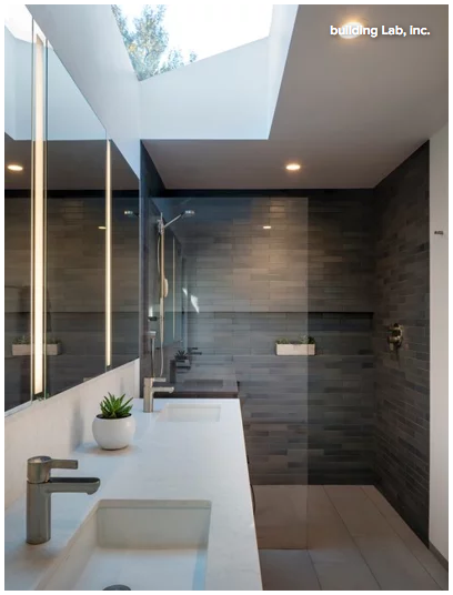 Warm gray bathroom design