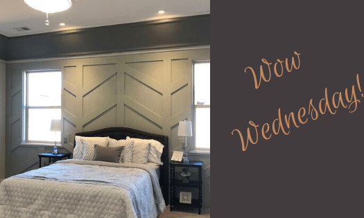 Soft gray paneling in a Master bedroom for today's Wow Wednesday!