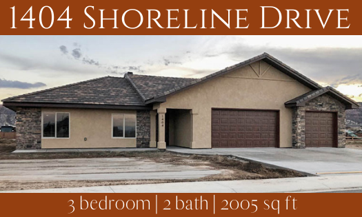 1404 Shoreline Drive, Fruita is a 3 bedroom, 2 bath home in Adobe Falls Subdivision.