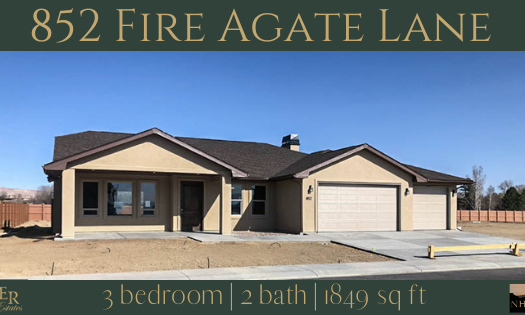 852 Fire Agate Lane is a 3 bedroom, 2 bath 1849 square foot home in Emerald Ridge Estates.
