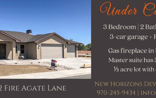 852 Fire Agate is Under Contract! 3 bedrooms, 2 baths, vaulted living & dining room, kitchen appliances included. Bonus storage room attached to outside of home. 3 car garage + RV parking!
