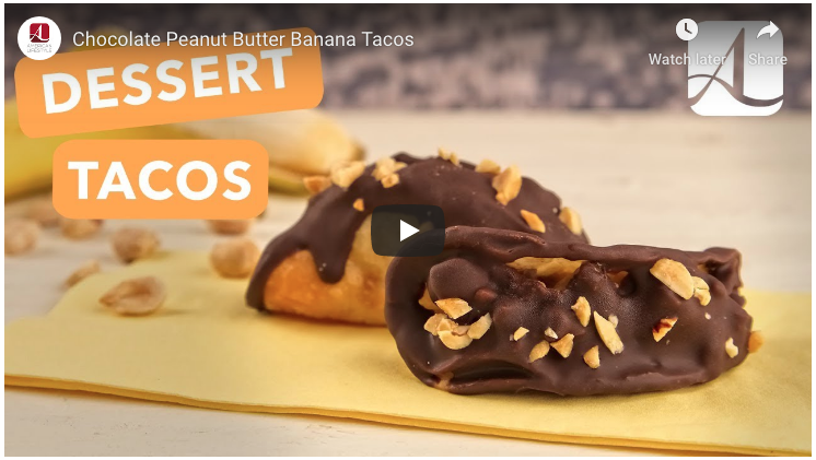Chocolate Peanut Banana Dessert Tacos