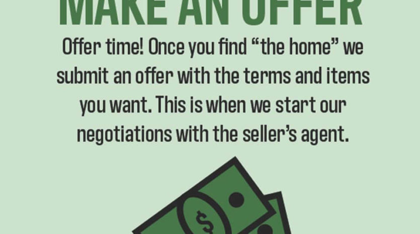 Make An Offer! You've found the home for you, now it's time to make an offer to purchase it.